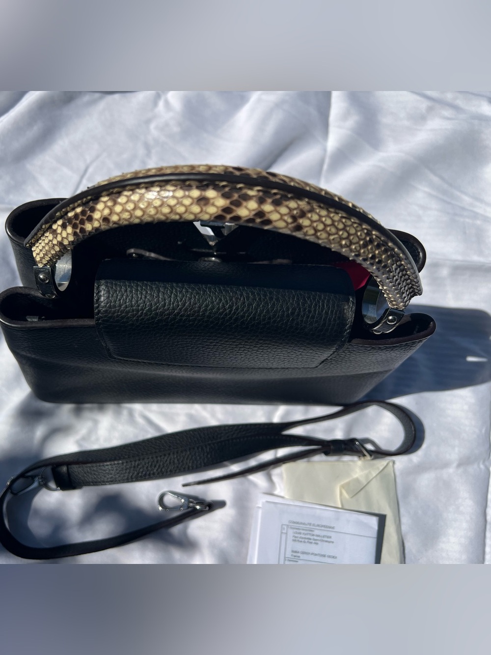 Louis Vuitton Black Capucines Python Top Handle - Picture 3 of 8